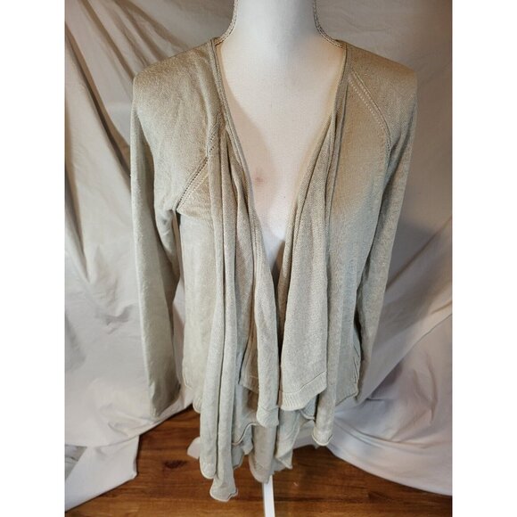 Sundance 100% Linen Open Front Cardigan Beige Long Sleeve Lightweight Small - Picture 1 of 5
